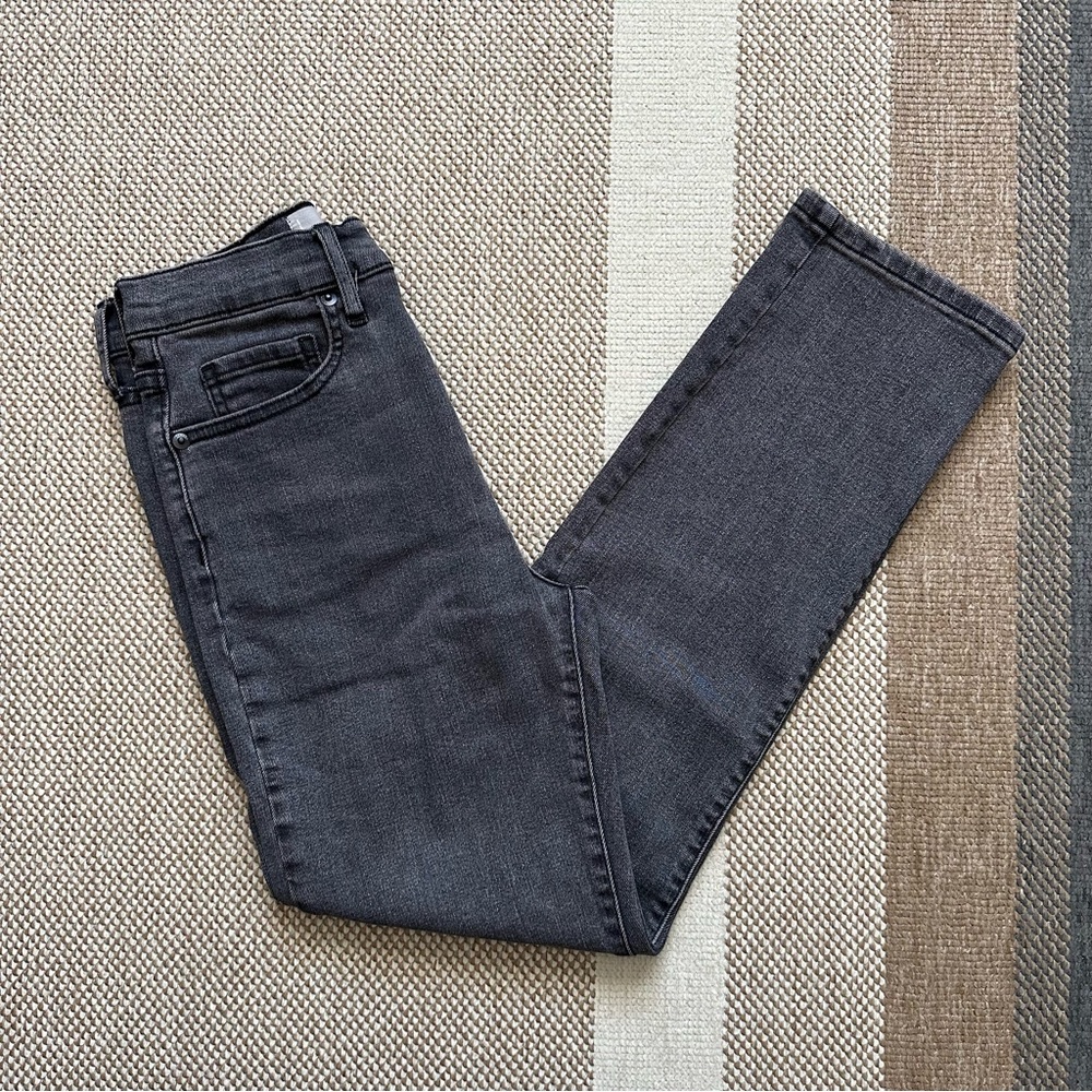 Everlane The High-Rise Slim Straight, grey, size 26 ankle, with button fly